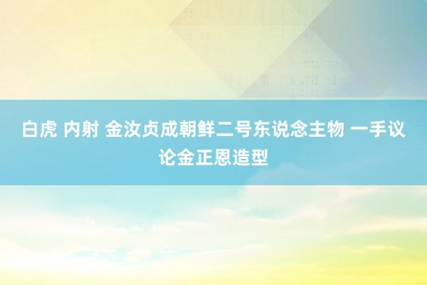 白虎 内射 金汝贞成朝鲜二号东说念主物 一手议论金正恩造型