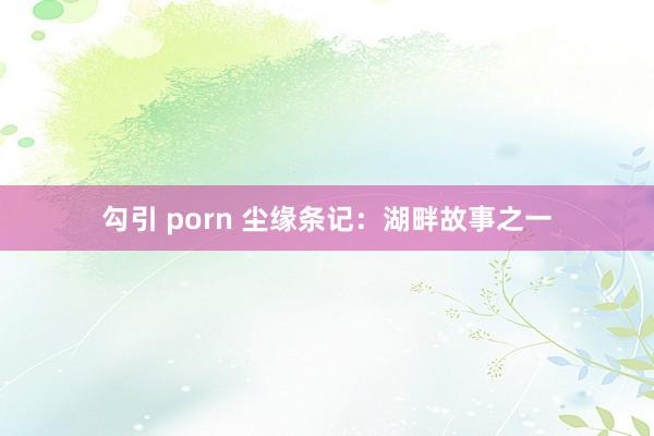 勾引 porn 尘缘条记：湖畔故事之一