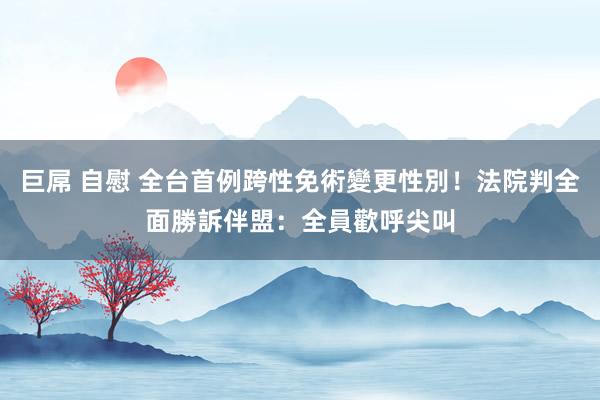 巨屌 自慰 全台首例跨性免術變更性別！法院判全面勝訴　伴盟：全員歡呼尖叫