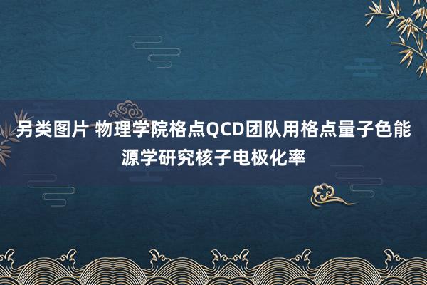 另类图片 物理学院格点QCD团队用格点量子色能源学研究核子电极化率