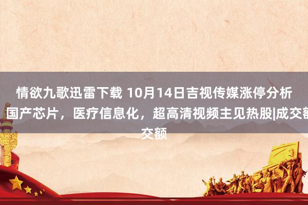 情欲九歌迅雷下载 10月14日吉视传媒涨停分析：国产芯片，医疗信息化，超高清视频主见热股|成交额