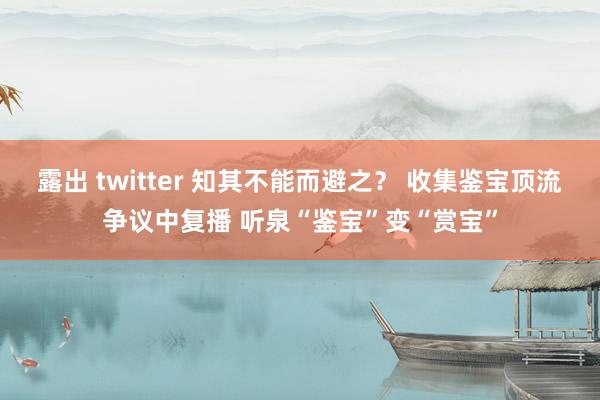 露出 twitter 知其不能而避之？ 收集鉴宝顶流争议中复播 听泉“鉴宝”变“赏宝”