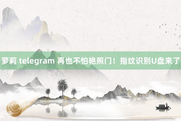 萝莉 telegram 再也不怕艳照门！指纹识别U盘来了